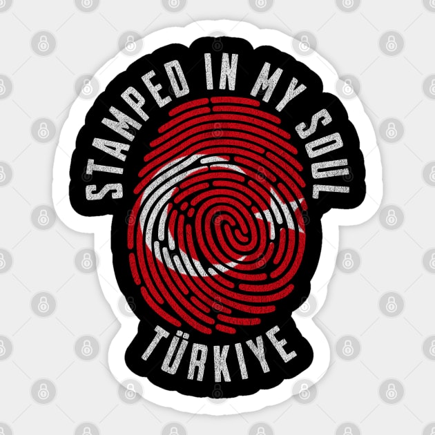 Stamped in My Soul Turkey Türkiye Flag Design Turkish Pride Sticker by Yesteeyear